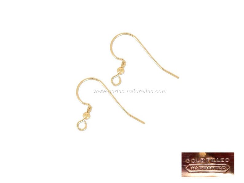 Gold Filled 14K 2 or 10 Earring hook 17mm With Ball image 1