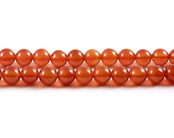 Carnelian - 6/8/10mm - 10, 100 or 1000 pearls to choose from - Semi-Precious Gems