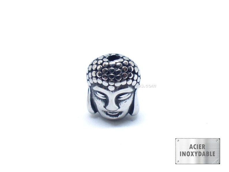 Stainless steel - Bouddha Bead 11x9mm - 1 or 10 image 2