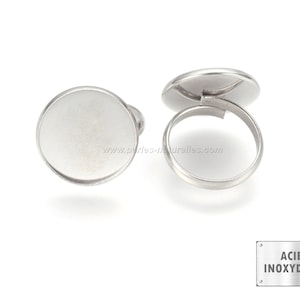 Stainless steel - 16mm, 18mm, 20mm or 25mm - 1 or 10 Stainless Steel Cabochon Ring