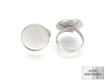 Stainless steel - 16mm, 18mm or 20mm - 1 or 10 Stainless Steel Cabochon Ring