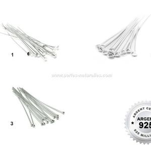 925 Silver - 1 or 10 Headpins, Eyepins, Ballpins