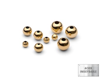 Acero Inox - 4/6/8mm - 10 o 50 Separadores de acero inoxidable dorado
