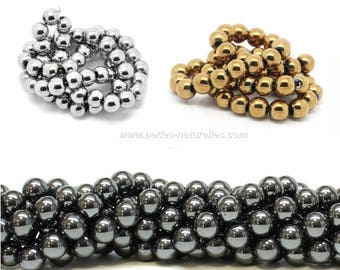 Hématite - 4/6/8/10mm - 10 ou 100 Perles et Couleur au choix - Perles Gemmes Semi-Précieuses