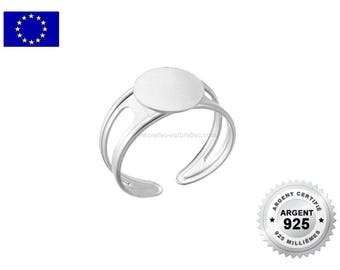 Argent 925 - 10mm - Bague Plateau 10mm en Argent 925