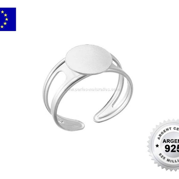 Argent 925 - 10mm - Bague Plateau 10mm en Argent 925