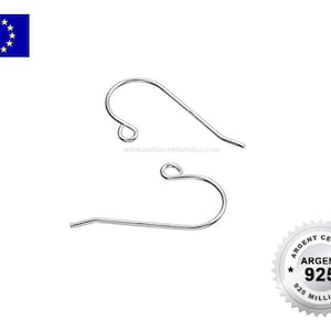 Silver 925 - 2/10/100 Earring Hooks 15mm