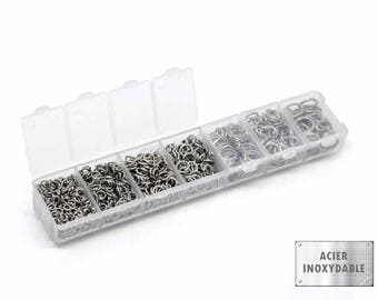 Stainless steel - 4/5/6/7/8/9/10mm Jumprings Box  - Stainless Steel Rings