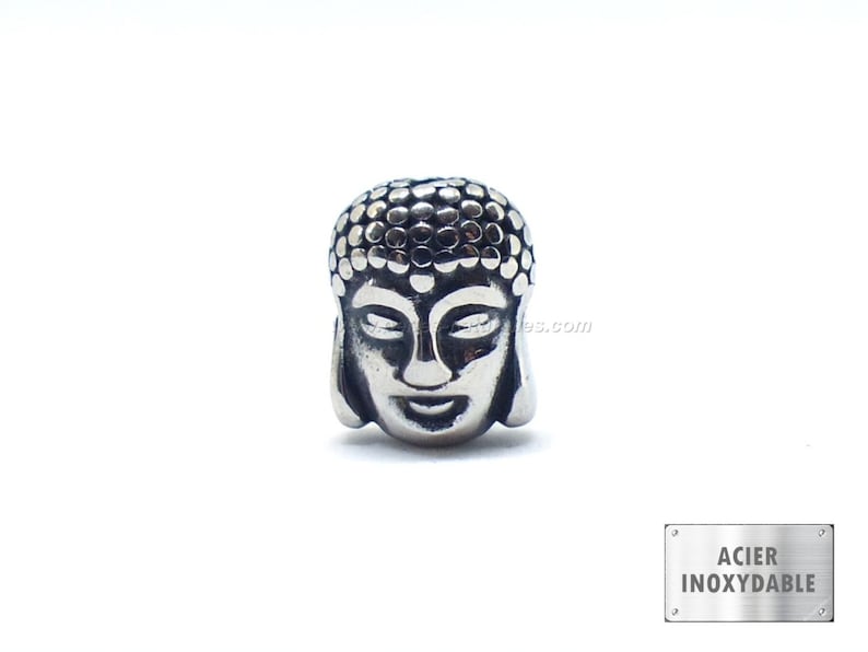 Stainless steel - Bouddha Bead 11x9mm - 1 or 10 image 1
