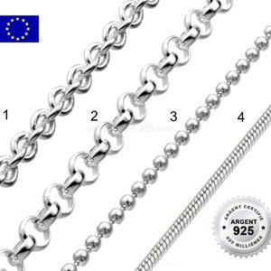 925 sterlingsilver - Val av kedjor: 1 eller 10 m