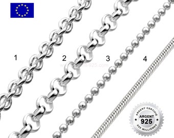 925 Silver - Choice of Chains: 1 or 10m