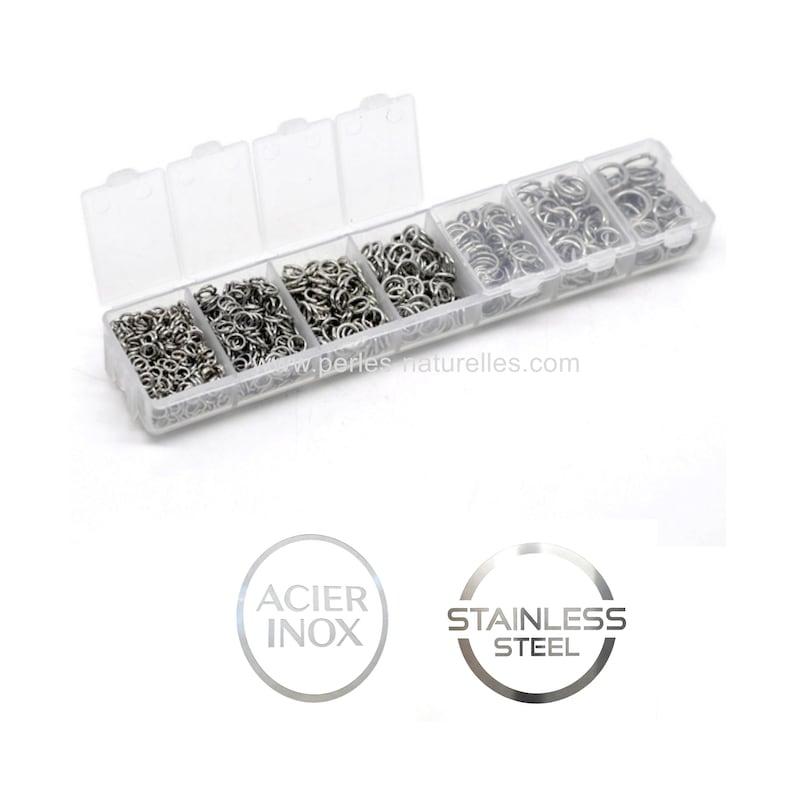 Stainless steel - 4/5/6/7/8/9/10mm Jumprings Box - Stainless Steel Rings image 1