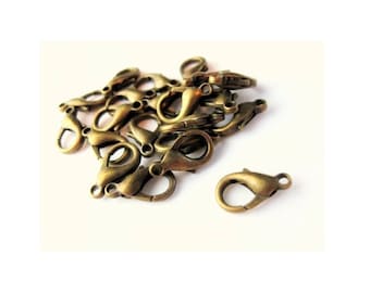 12mm - 100, 1000 ou 10000 Lobster Clasp Bronze - Wholeseller Price