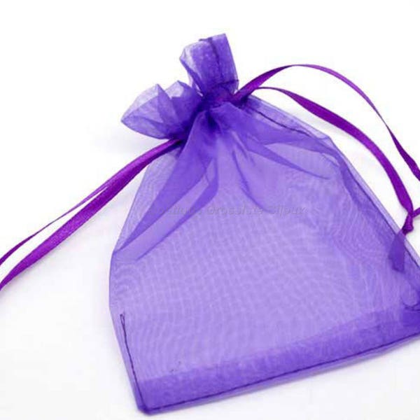 9x12cm - Violet - 100 ou 500 Pochettes Organza