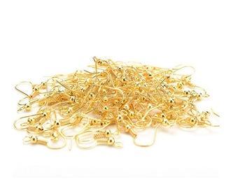 Gold - 1000 Earring Hooks 18mm
