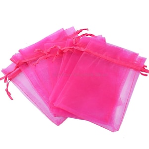 9x12cm - Fuchsia - 100 ou 500 Pochettes Organza