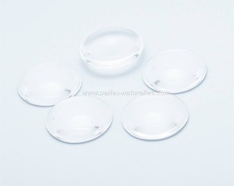 20mm - 100 ou 500 Cabochons Verre Transparent 20mm