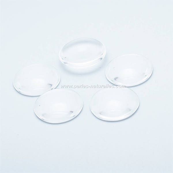 25mm - 100 ou 500 Cabochons Verre Transparent 25mm