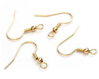 Doratura in oro 18 carati in acciaio inossidabile - Ganci per orecchini 100/500/2500 18 mm - Prezzo all'ingrosso/rivenditore
