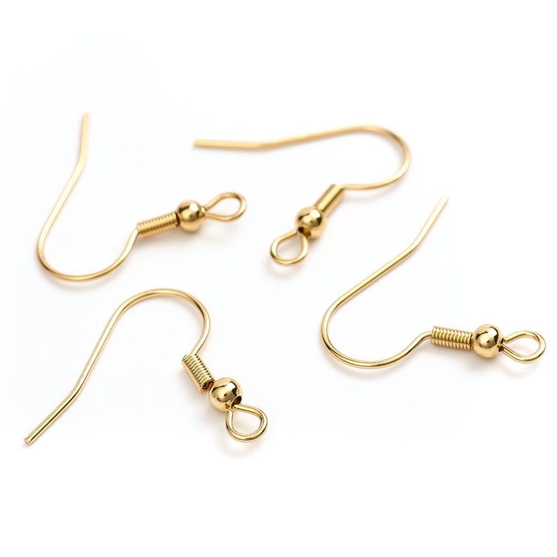 Acier Inox Dorure Or 18K 100/500/2500 Crochets Boucles d'Oreilles 18mm Prix Grossiste/Revendeur image 1