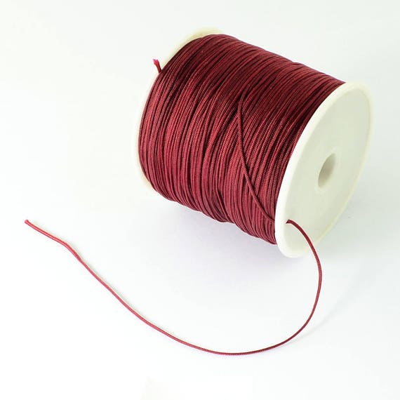 Buy Coil 0.8mm or 1mm Dark Red Braided Nylon Thread Online in