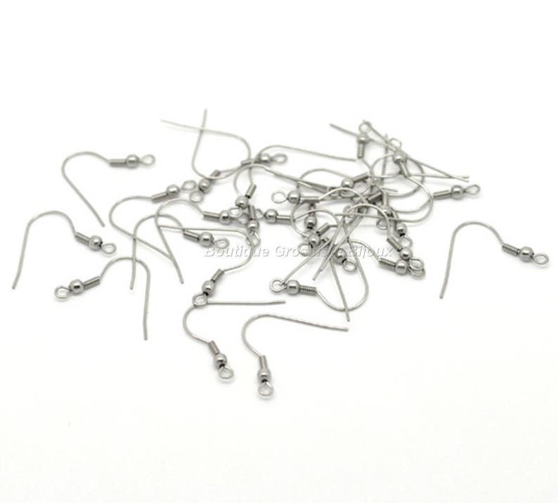 Acier Inox 100/1000/10000 Crochets Boucles d'Oreilles 18mm Prix Grossiste/Revendeur image 1