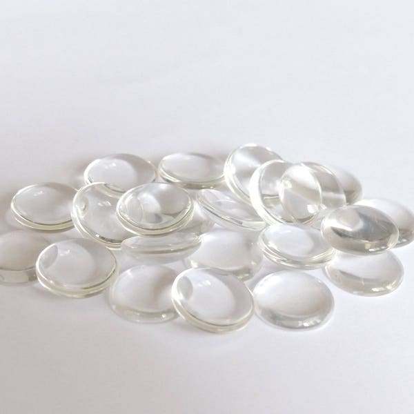 100 Glascabochons: 10 mm, 12 mm, 14 mm, 16 mm, 18 mm, 20 mm, 25 mm, 30 mm