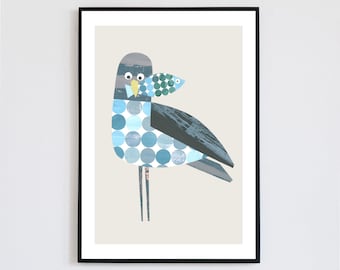 Bathroom Wall Art, Seagull Print, Bird Print, Bathroom Decor, Seaside Print, Bird Art, Nautical Print, Bathoom Wall Art, Seagull, Fish,