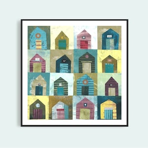 Beach Print, Seaside Print, Beach Hut Print, Coastal Wall Art,Beach Painting,Nautical Wall Art, Nautical Print, Coastal Print, Seaside Decor