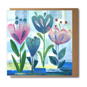 Wenskaart, Bedankkaart, verjaardagskaart, kaart voor moeder, kaart, voor haar, Bloem Verjaardagskaart, Cadeau-ideeën, Blanco wenskaart, Tulpenkaart