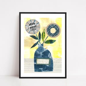 Retro Flower Print, Mid Century Print, Flower Painting, Retro Floral, Scandinavian Print, Floral Print, Vintage Flower Print, Boho Print