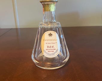 Vintage Clear Glass Baccarat Tallyrand Decanter w/ Stopper 9” Tall Marked France cognac container luxury glass French crystal signed