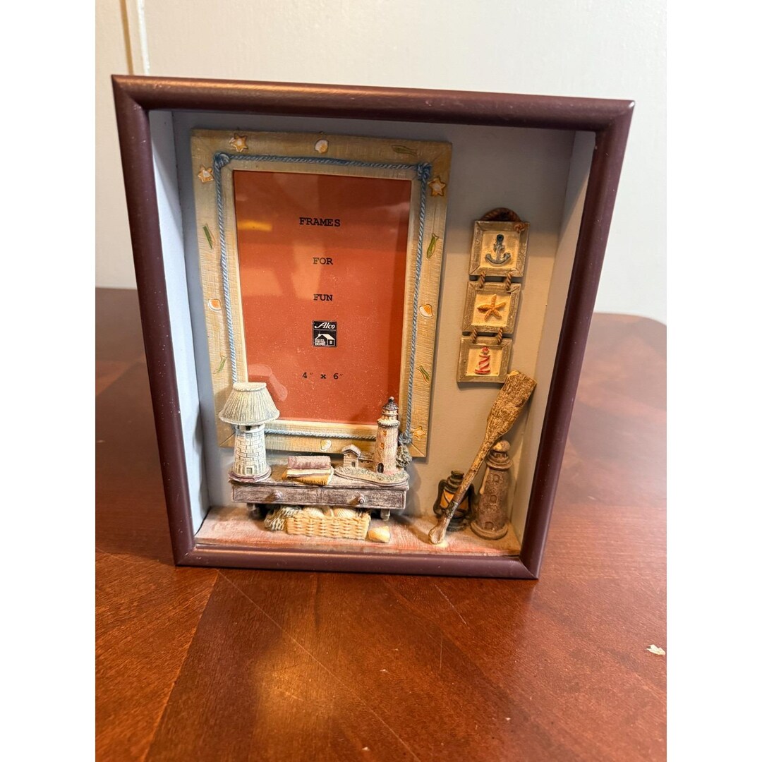 Vintage Nautical 3D Shadow Box Sailor Picture Frame Oar Decor - Etsy