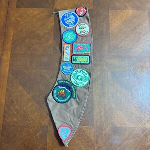 Vintage Girl Scouts Uniform Vest w/ Badges, Sash & Pouch Lot 1990s USA image 3
