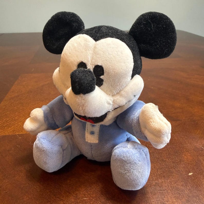 vtg 90's Gund Baby Mickey & Co Plush Mickey Mouse in Blue Pajamas image 1