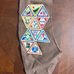 Vintage Girl Scouts Uniform Vest w/ Badges, Sash & Pouch Lot 1990s USA image 4
