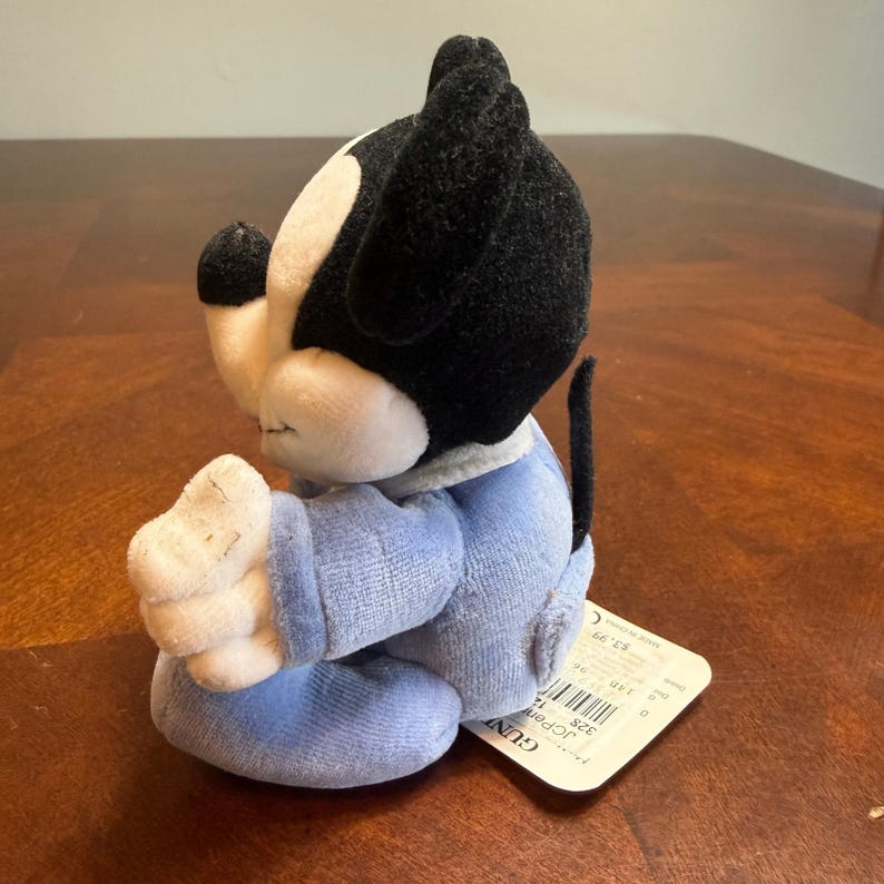 vtg 90's Gund Baby Mickey & Co Plush Mickey Mouse in Blue Pajamas image 4