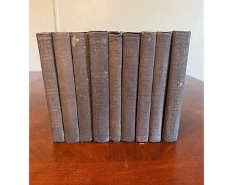 Vintage Decorative Books Set Lot Classic Literature Rustic Shelf Decor 9