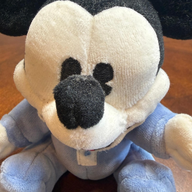vtg 90's Gund Baby Mickey & Co Plush Mickey Mouse in Blue Pajamas image 2