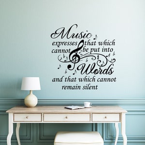 Music Wall Decals - Wall Decals Music Quote - Vinyl Stickers - Treble Clef - Music Notes Decal - Art Home Decor SM17