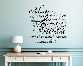 Music Wall Decal Quote Vinyl Lettering Music in the Soul Can - Etsy