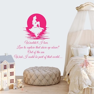 Mermaid Wall Decal - Quote Vinyl Stickers - Mermaid Decal - Mermaid for Girl Room - Nursery Decor - Mermaid Wall Art SM34