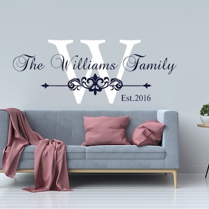 Family Name Wall Decals - Vinyl Stickers - Monogram Established Date - Personalized Family Name  Monogram - Home Decor - Custom Family SM141