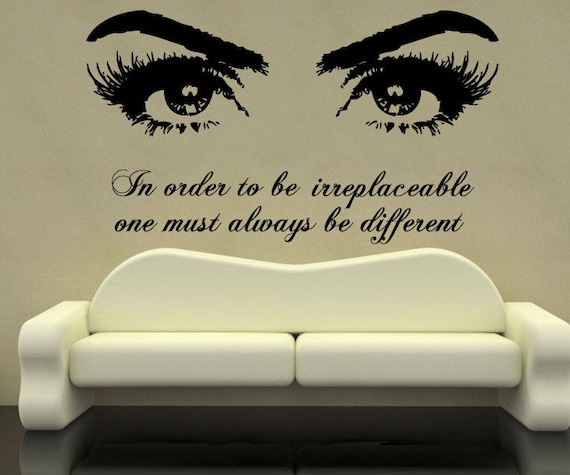 make up eyes quote wall vinyl decal quote stickers eye | etsy