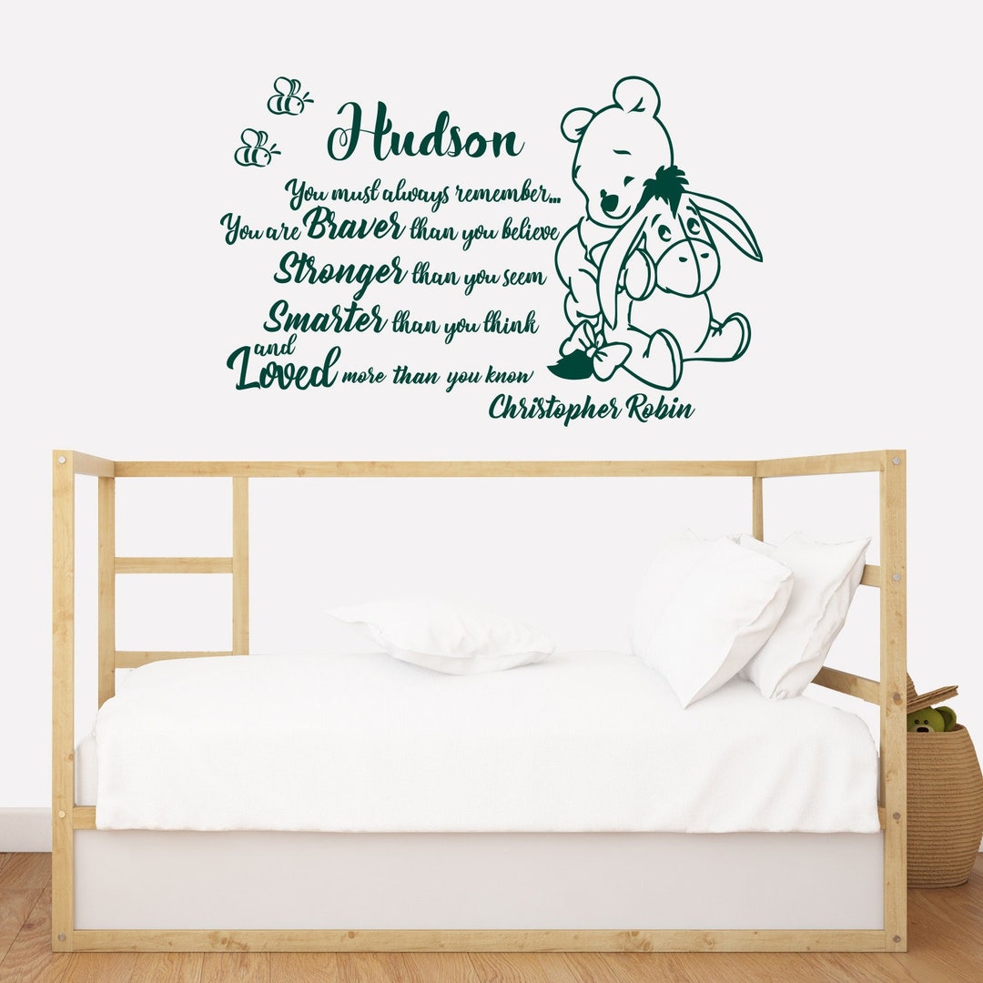 Winnie Pooh Wall Decals, Name Wall Decals, Personalized Decals for