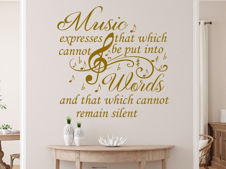 Vinyl Wall Decal Quote Wall Decals Music Quote Vinyl Etsy