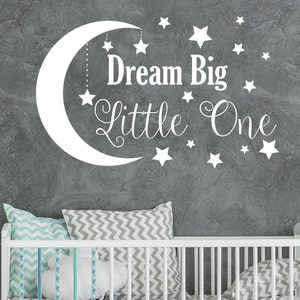 Dream Big Little One Wandtattoo, Wandtattoo, Dream Big Little One, Wandtattoo, Kinderzimmerdeko, Kinderzimmer Deko SM255
