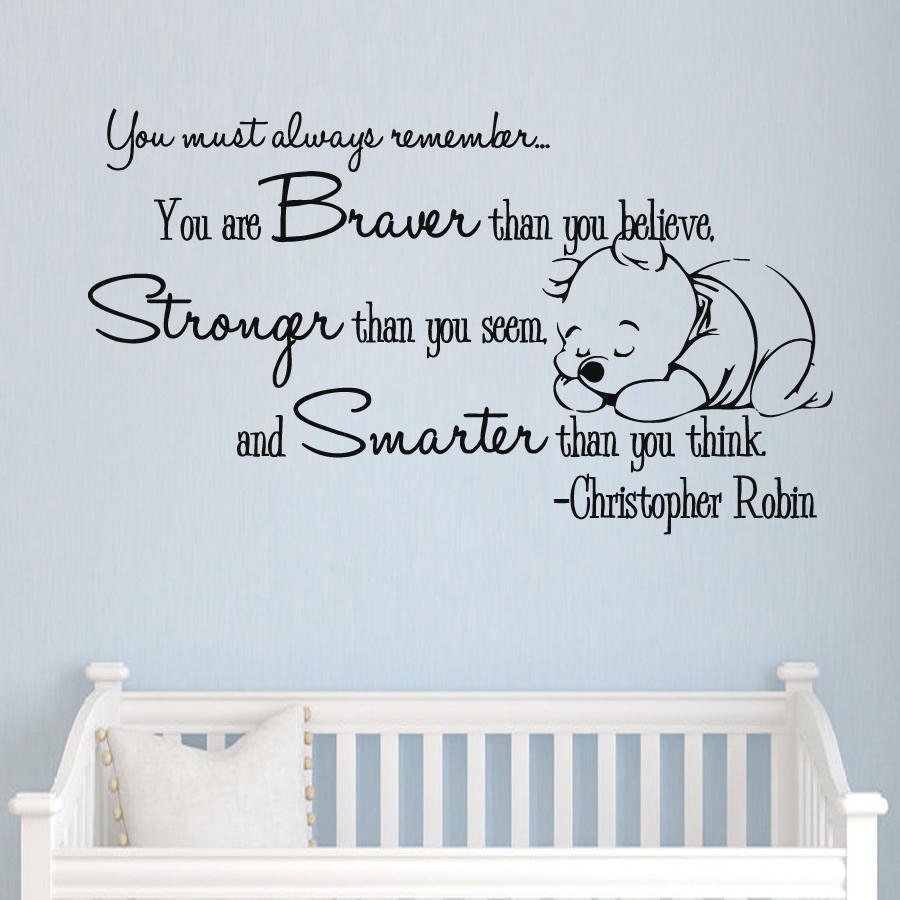Wall Decals Quote Winnie the Pooh Vinyl Stickers Nursery Etsy