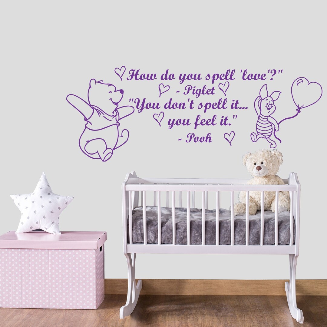 Winnie the Pooh Wall Decals Wall Quote Stickers Nursery Etsy