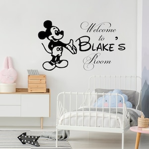 Name Wall Decals - Custom Name - Mickey Mouse - Kids Vinyl Sticker - Boys Room Decor - Mickey Mouse Decal - Nursery Decor SM84